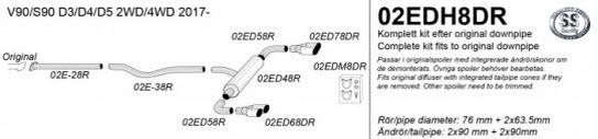 sport uitlaatsysteem Volvo S90 en V90 Diesel