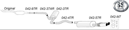 63,5mm RVS Sportuitlaat Passat 3B en 3BG