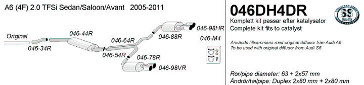 A6 4F 2.0TFSi 2WD Sportuitlaat Systeem