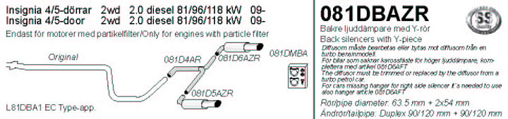 Insignia 2WD Diesel Sportuitlaat van Simons