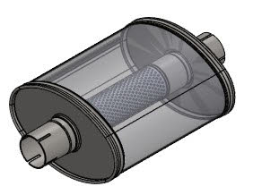 stalen ovale uitlaatdemper 2 inch