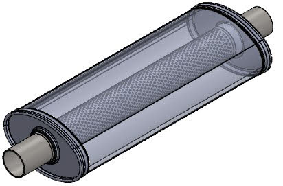 rond uitlaatdemper 10x16cm 45mm aansluiting