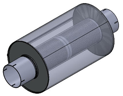 5 inch uitlaatdemper rond