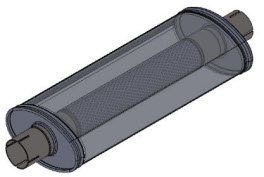 Simons Ovale Uitlaatdemper 50mm aansluitingen