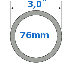 RVS uitlaatdelen van Ø 76mm (3 ") 
