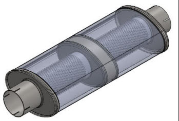 Lange Ovale 3.5 inch uitlaatdemper