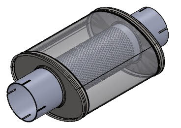 89mm 3.5 inch ovale uitlaatdemper