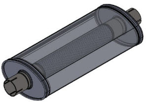 lange ovale rvs uitlaatdemper 50mm aansluiting