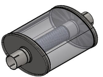 Ovale RVS demper 50mm aansluiting 2 inch