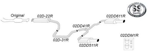 Volvo S80 II RVS Sportuitlaat af katalysator