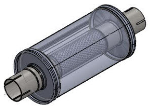 RVS Uitlaatdemper 50mm aansluiting Ø 125mm