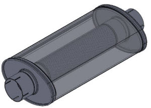 Stalen uitlaatdemper ovaal 76mm