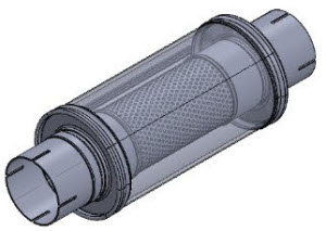 RVS demper Ø 12,5cm 76mm aansluiting