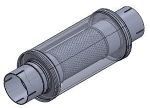korte 76mm uitlaatdemper staal