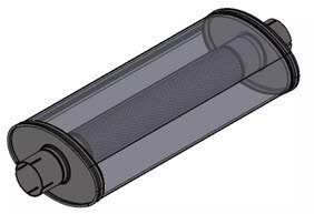 Ovale RVS uitlaatdemper 2.5 inch