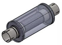 Kleine RVS ronde uitlaatdemper 63,5mm
