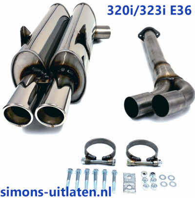 BMW E36 320i / 323i Sportuitlaat RVS Simons