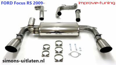 Focus RS 76mm 3 inch uitlaatsysteem