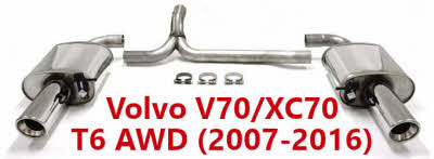 T6 V70 XC70 RVS Sportuitlaat