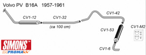 volvo pv b16a sportuitlaat 1957-1961