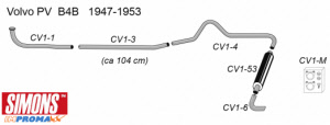 volvo pv b4b sportuitlaat 1947-1953